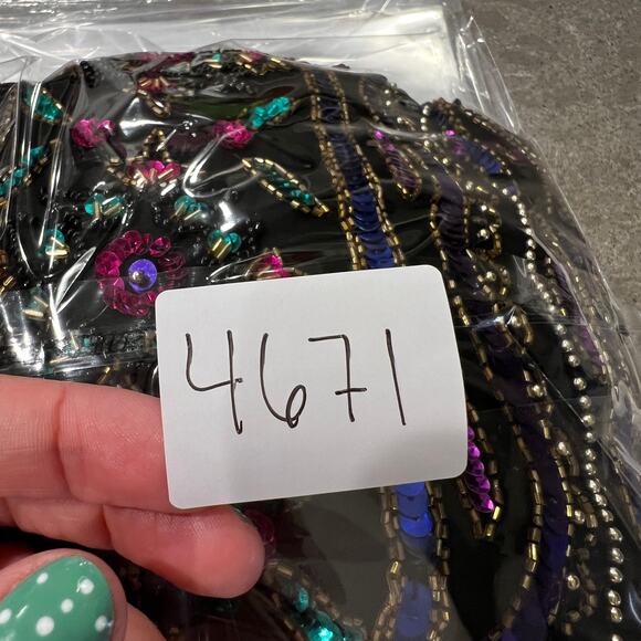 PAPELL BOUTIQUE Women's Silk Beaded Sequin Evening Jacket Size 12 - Picture 8 of 8